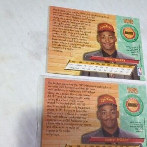 1992-93 Fleer Ultra Robert Horry Rookie Card #195 ( 2-CARDS ) - Picture 5 of 8